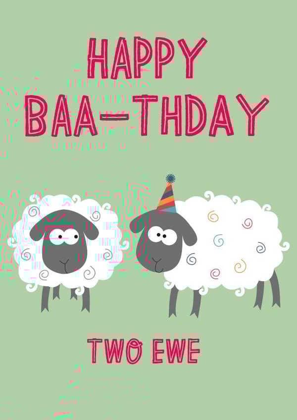 Funny Sheep Pun Birthday Card created by Wink Design - Michelle Roberts