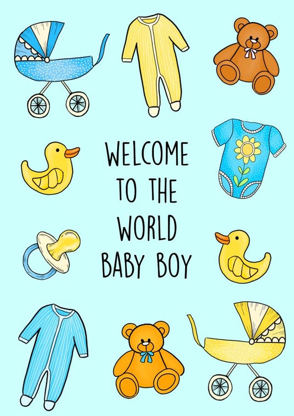 Welcome to the World Baby Boy created by Poppy & Mabel