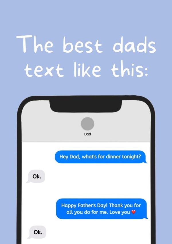 Funny Dad Text Fathers Day Card / Birthday Card - Dad - Text - The Best Dads Text Like This created by SJdesigns