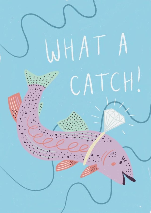 What a Catch Engagement Card created by illokate