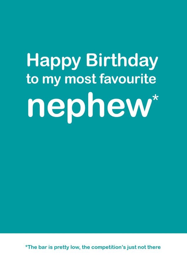 Most Favourite Nephew Birthday Card created by Lisa Jestico