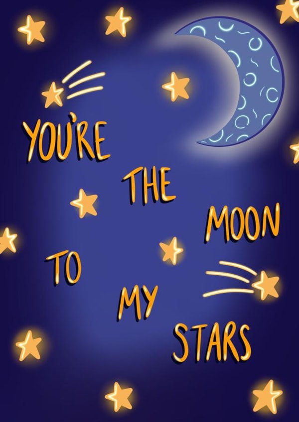 Moon and Stars card created by Honor Schaffer