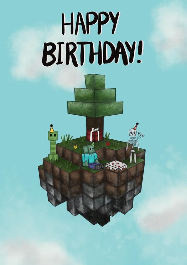 Minecraft Birthday Card l Gamer created by Georgia Akers