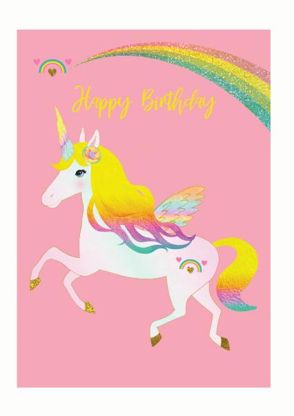 Birthday Rainbow Unicorn Card | thortful