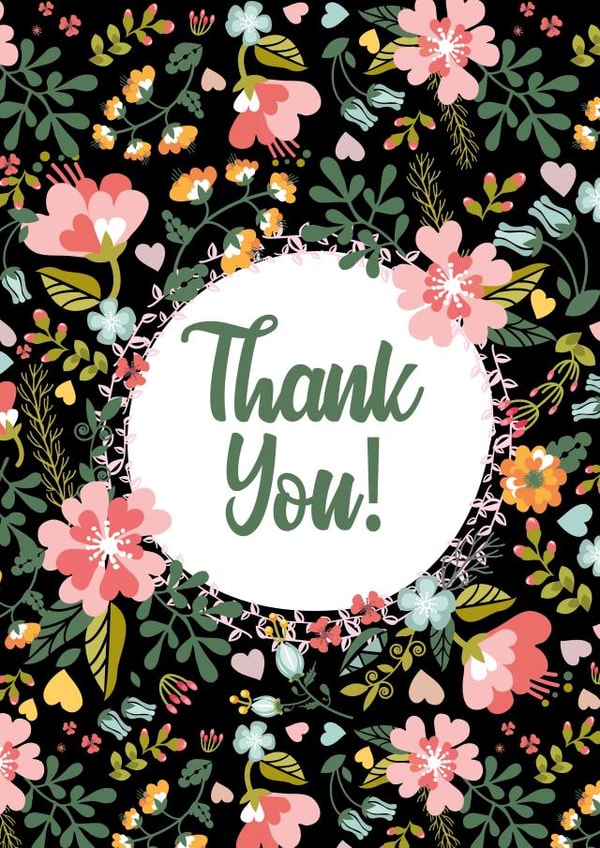 thank you card with flower created by Little Cham Cham