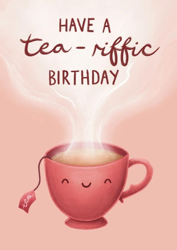 Tea-riffic Birthday Card created by Sophie Kent Illustration