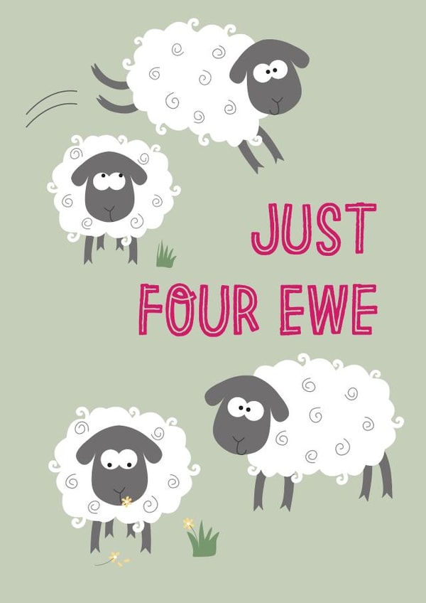 Just For You Sheep Pun Card created by Wink Design - Michelle Roberts