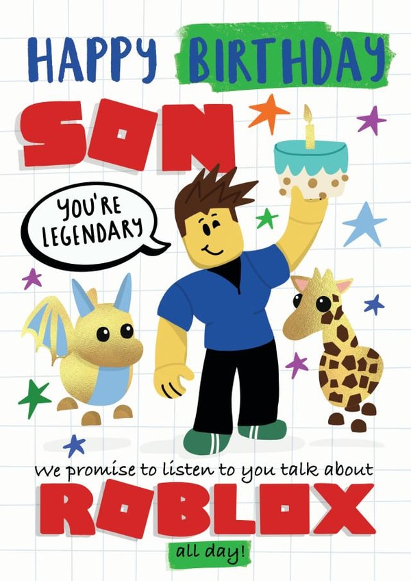 Roblox Happy Birthday Son created by NICHOLA COWDERY ILLUSTRATIONS