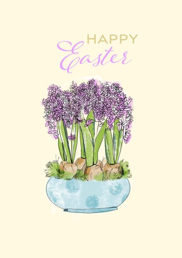 Happy Easter purple hyacinths card created by Anna Kuvarzina
