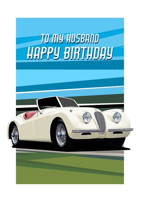Classic Car XK120 for Husband's birthday created by RetroMotion Artwork