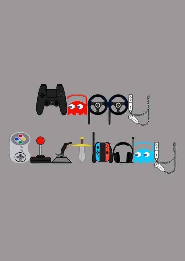 Happy Birthday Gaming card 1001 created by @hairheadsart
