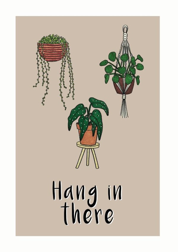 Hang In There Thinking of you card created by Annabel Draws