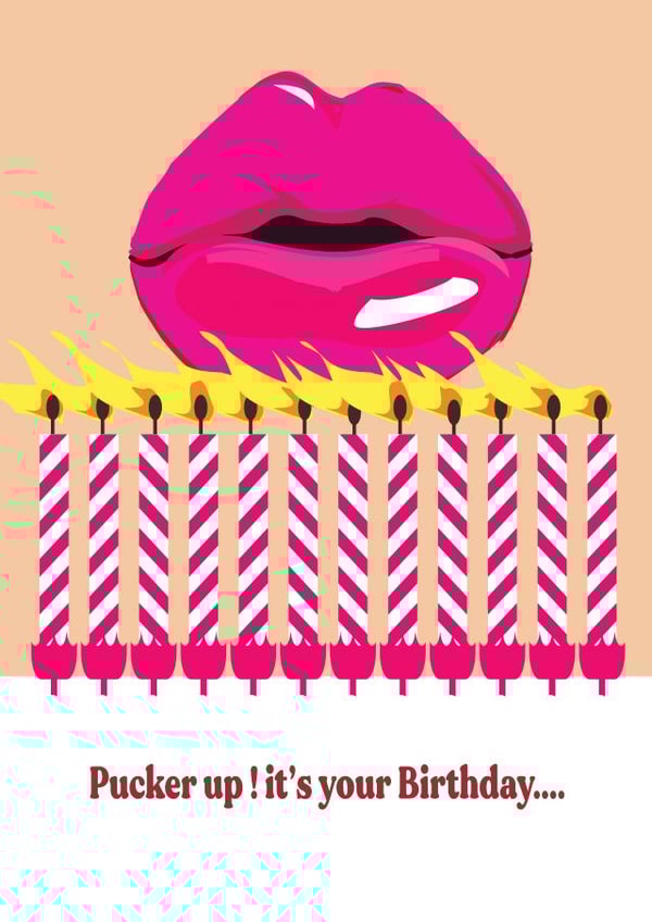 Pucker up Lips Birthday Card created by Angie Welch