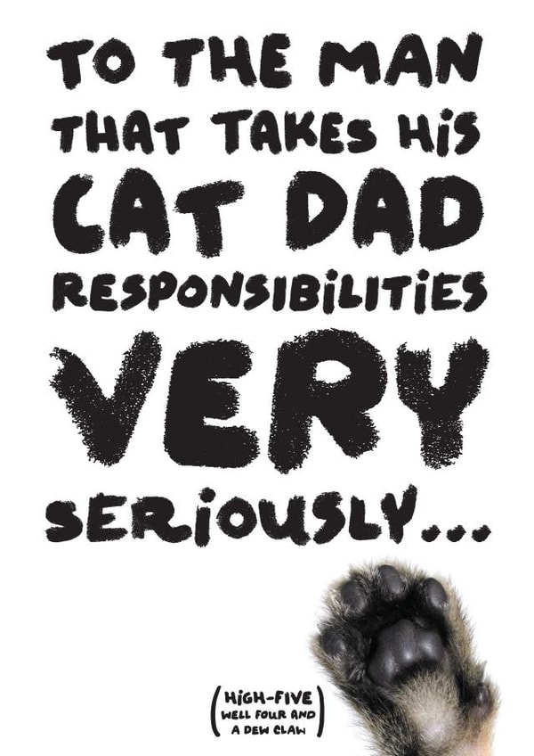 A card for a serious cat Dad. created by Claresitsdogs