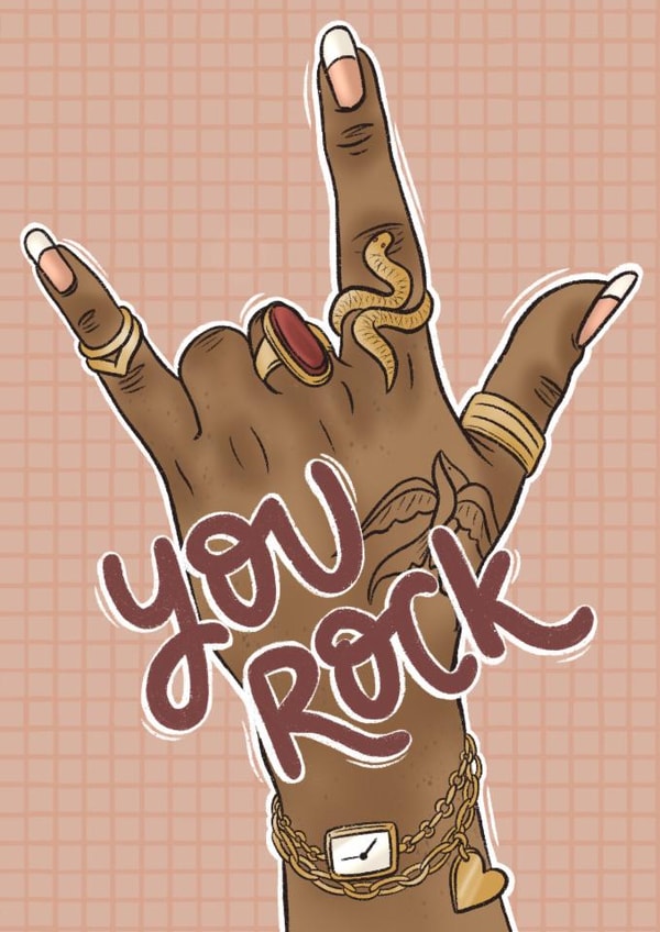 You Rock Congratulations card created by Tee Ansell Draws