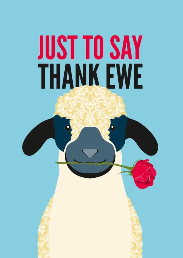 Thank Ewe! Thank You card created by Diva Doodle Designs