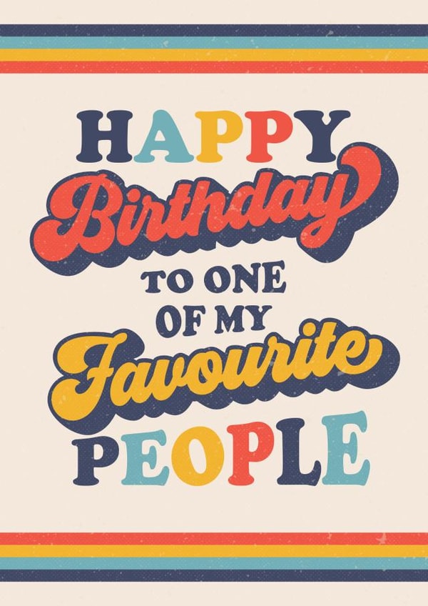 Retro lettering Birthday Card created by Emoticology Cards