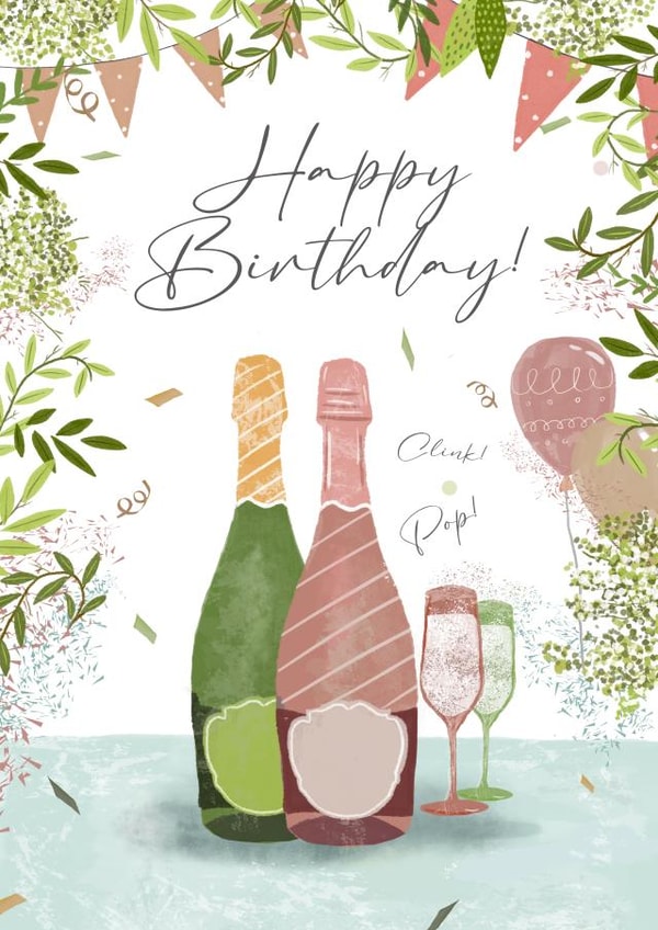 Prosecco Celebration Birthday Card created by Hannah Clark Illustrations