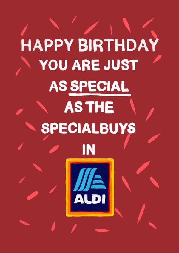 Aldi Funny Birthday Card created by Bishop, Please!