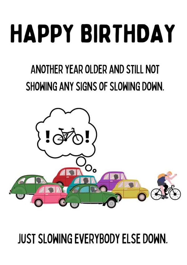 Another year older cycling birthday card created by Jan Munro