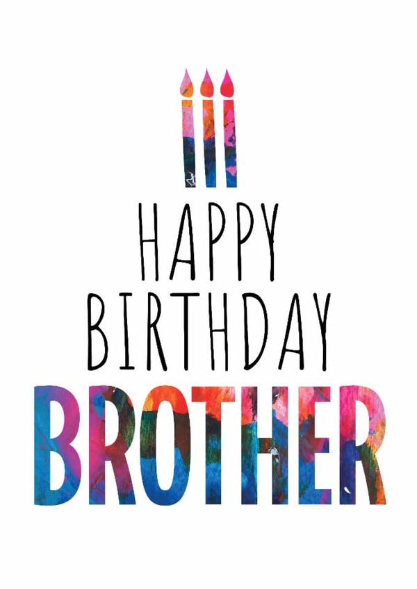 Abstract Birthday Card for Brother - Birthday Cake Design - Three Candles created by size3art