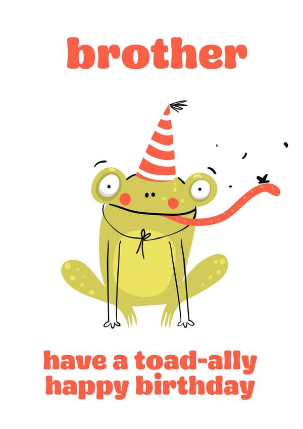 Toadally Happy Birthday Card for Brother created by tea please