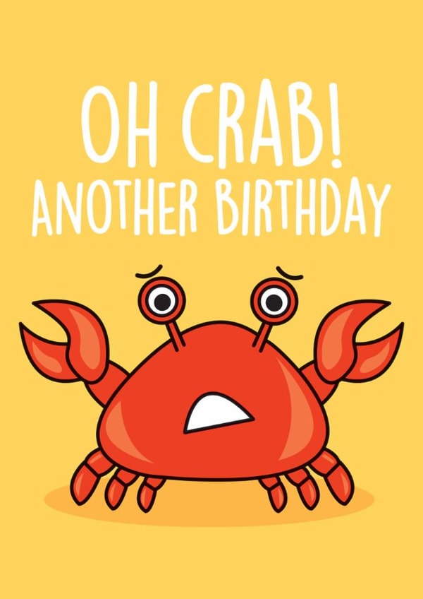 Funny Crab Birthday Card created by Thirty Mussels