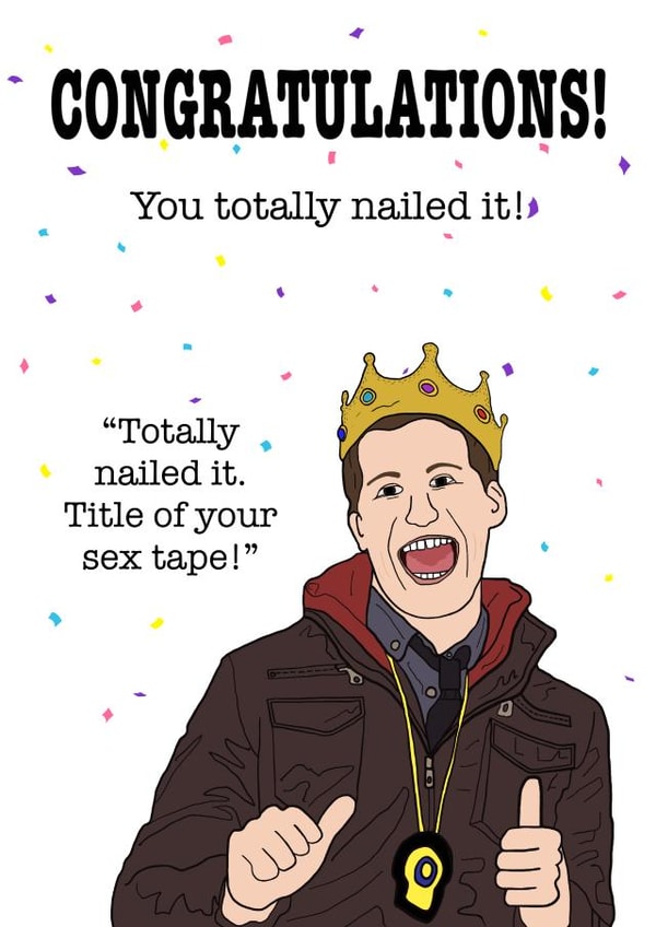 Congratulations Brooklyn 99 Jake Peralta Card created by Funnilyenough