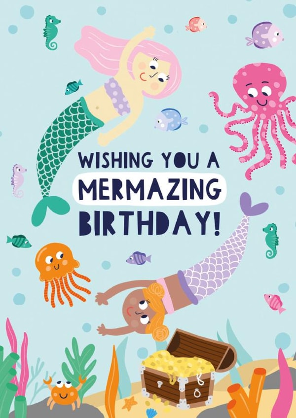 Wishing you a Mermazing Birthday! Children's Birthday Card created by Zoe Spry