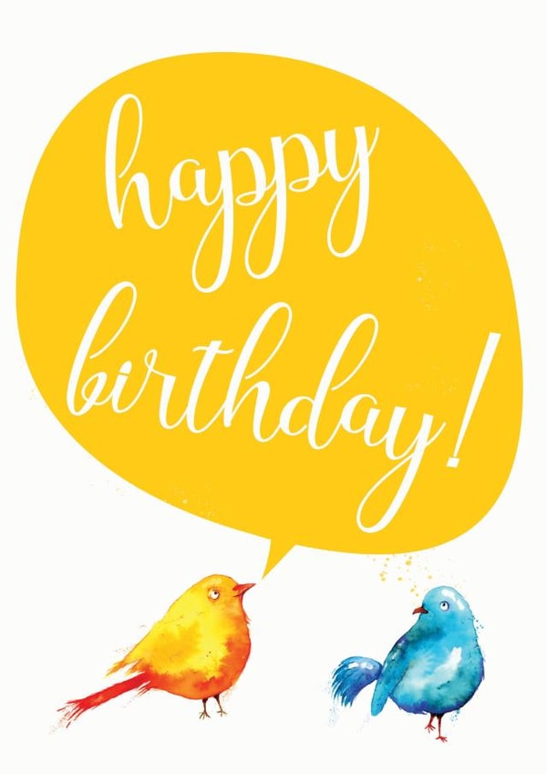 A quirky bird lover Happy Birthday card created by Georgina Moir