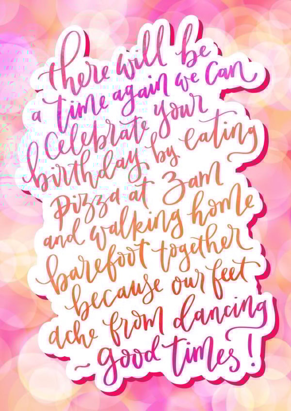 Good Times Bestie Lockdown Birthday Card created by V&Me Paperie