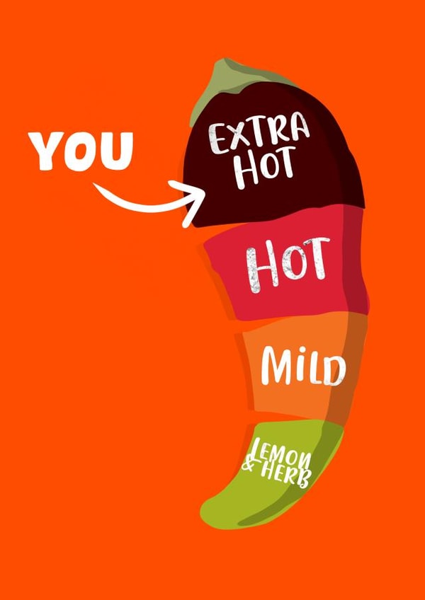 Funny Nandos Anniversary Card / Valentines Day Card - Chilli - Extra Hot created by Pink + Pip