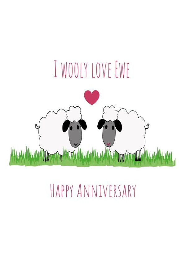 Wooly love ewe sheep anniversary card created by Missycards