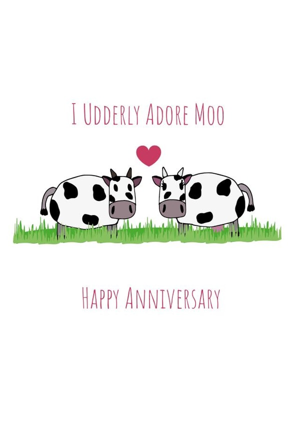 I Udderly love moo cow anniversary card created by Missycards