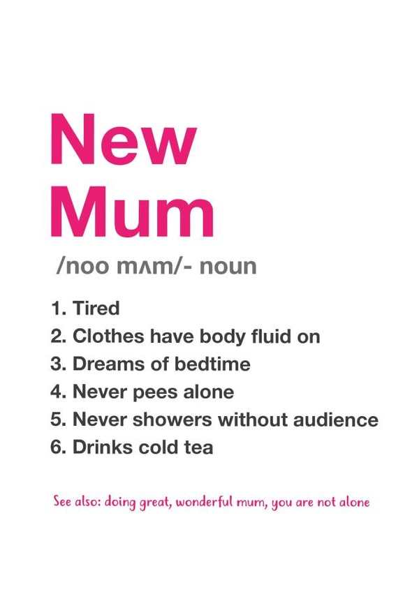 New Mum defination created by Yeti Design