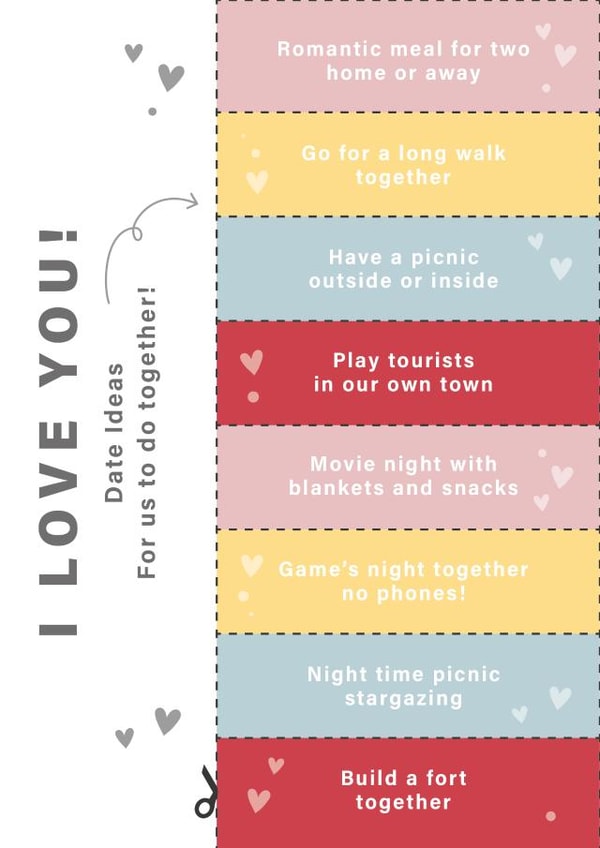 Relationship Date Ideas Anniversary card created by Libby Whiteside