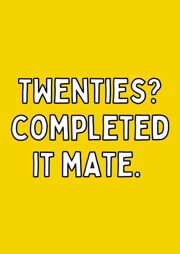 Twenties? Completed It Mate 30th birthday card created by Meg's Creative Outlet