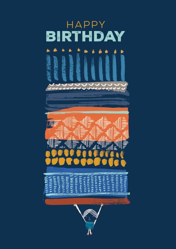 Classic Birthday Card - Cake - Happy Birthday created by Rebecca Prinn