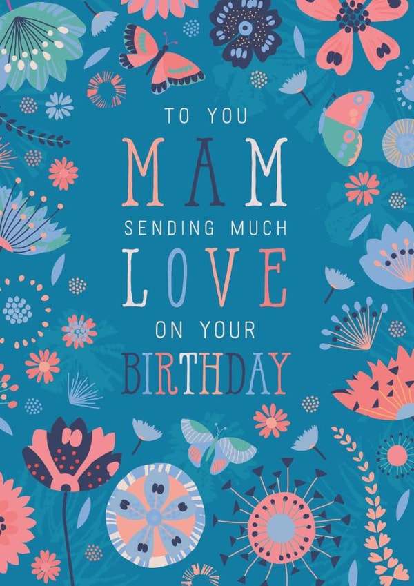 Mam butterflies and flowers birthday card created by Rebecca Prinn