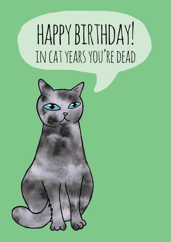 Funny Cat Years birthday card created by Kitty Cats Joy