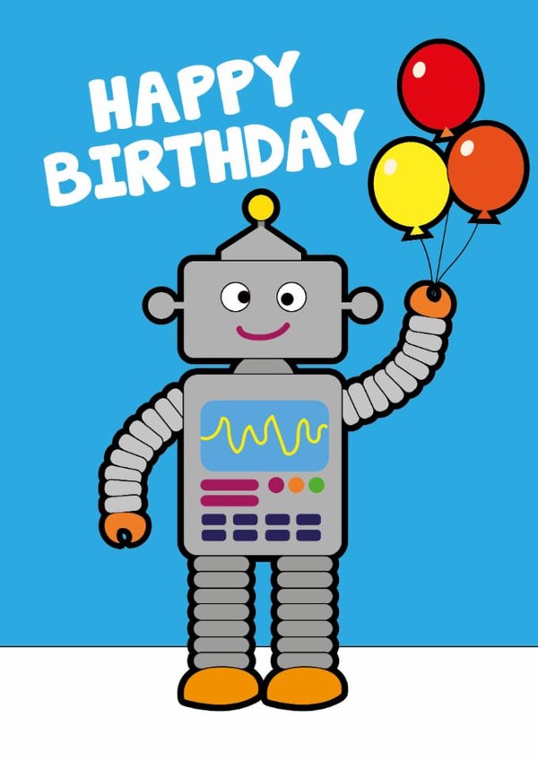 Robot Birthday Card created by Yeti Design