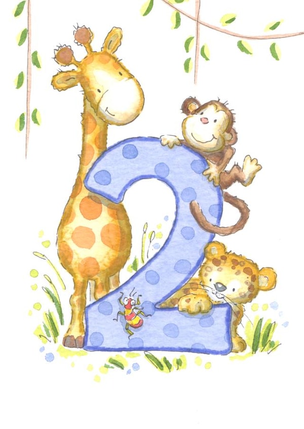 2nd Birthday jungle card created by Kate Garrett