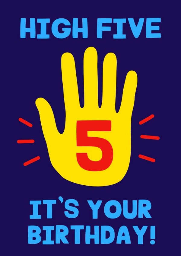High 5 Fifth Birthday Card created by Helen Bicknell