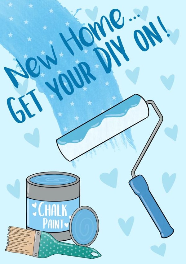 Cute DIY New Home Card - Chalk Paint - New Home Get Your DIY On created by Sophie Larsson