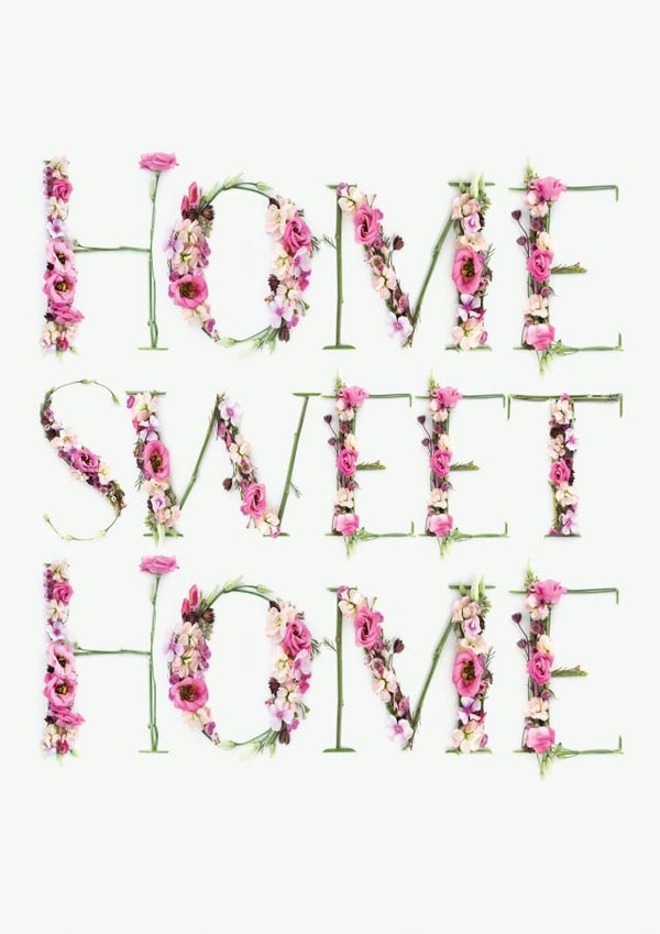 Pretty Floral Typography New Home Card - Home Sweet Home created by Love Lila Photography