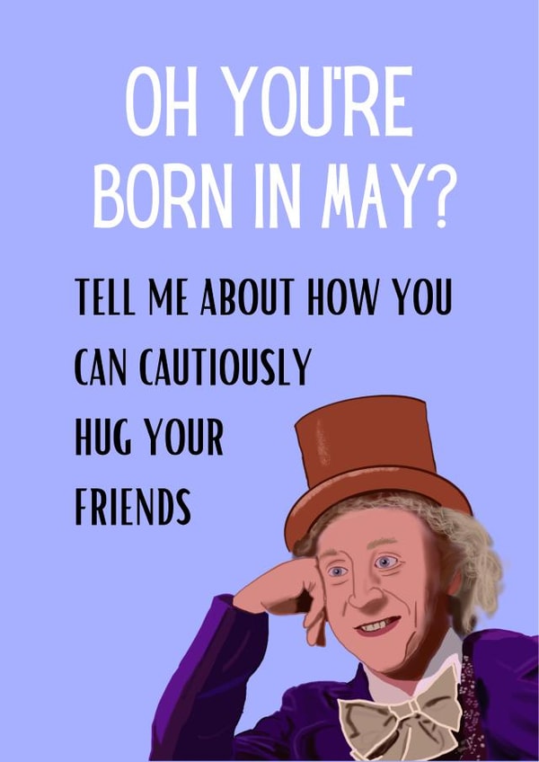Wonka meme inspired birthday card created by Nice Try Cards