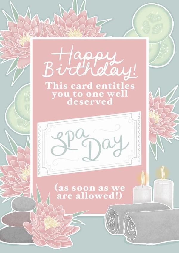 Spa Day Ticket Birthday Card created by Little Eden Studio