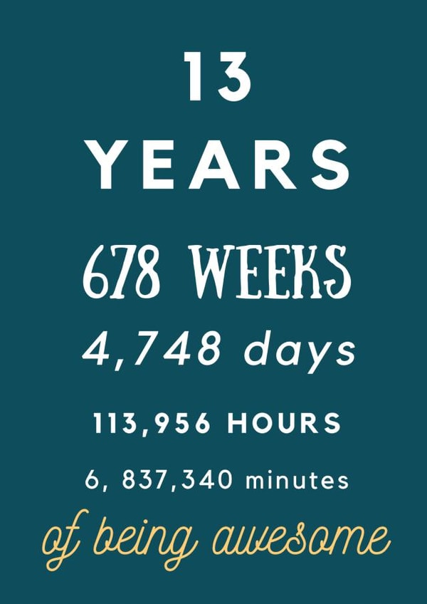 awesome 13th birthday card 1001 created by ERC Design