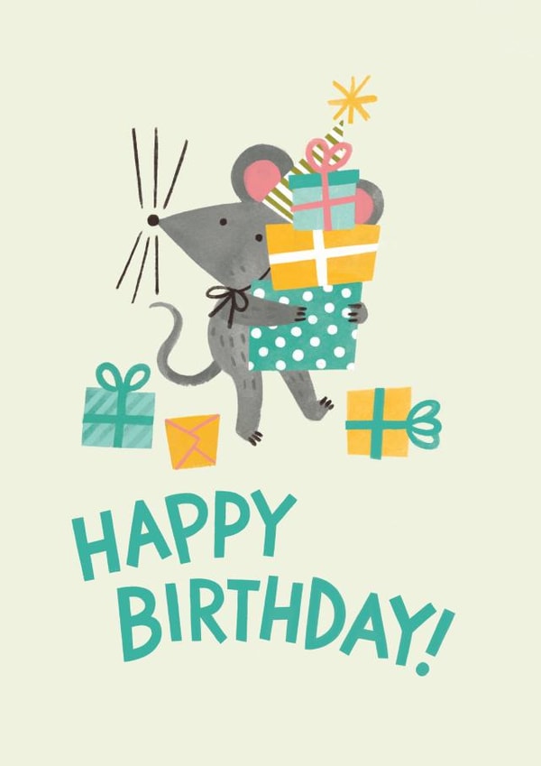 Children's Party Animal Mouse Birthday card created by Jacqui Lee
