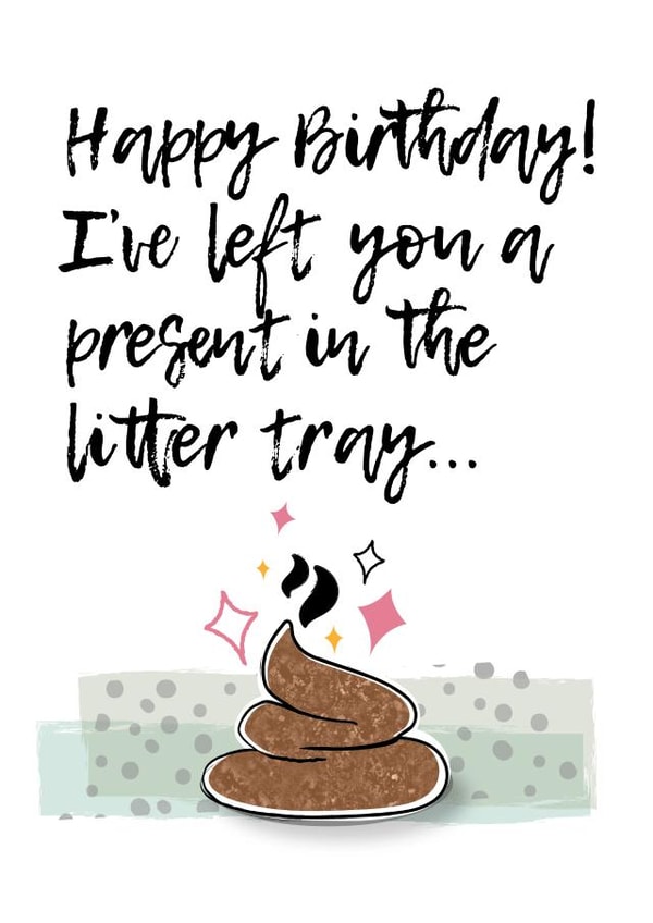 'Present in the litter tray' from the cat created by Charlotte Pow